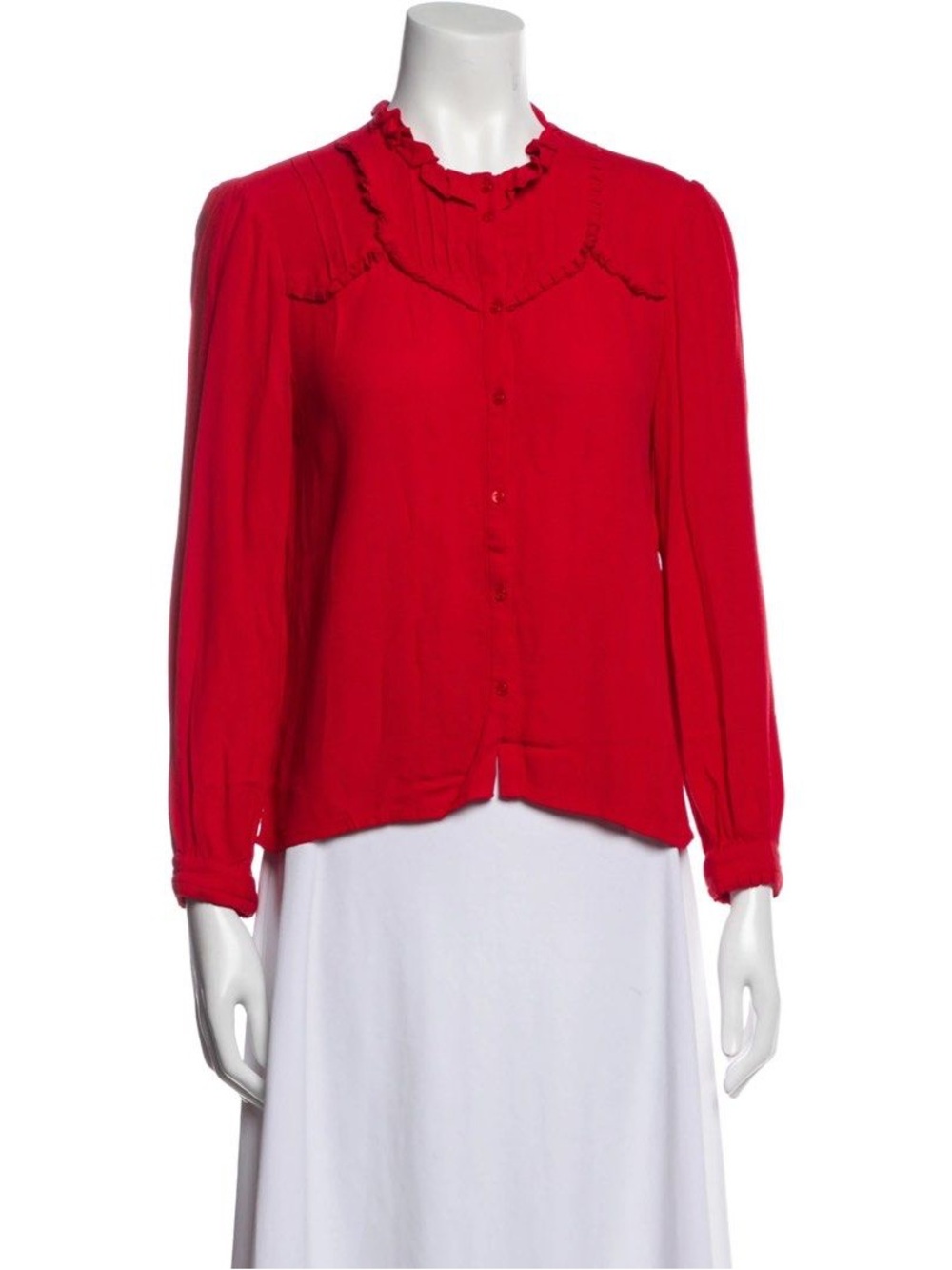 MAJE red CORETTE blouse size M - Picture 3 of 14